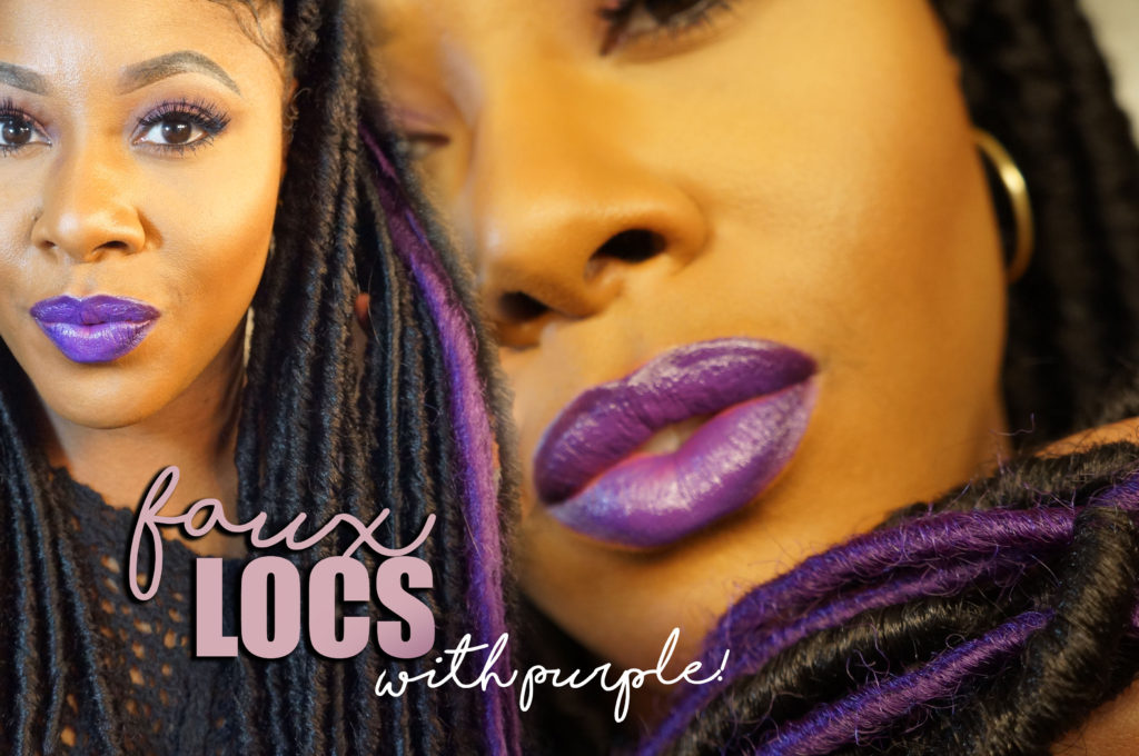 Faux Locs with Purple Accents
